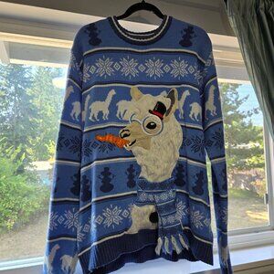 33degrees Blue Llama Christmas Sweater XXL & XL NWOT